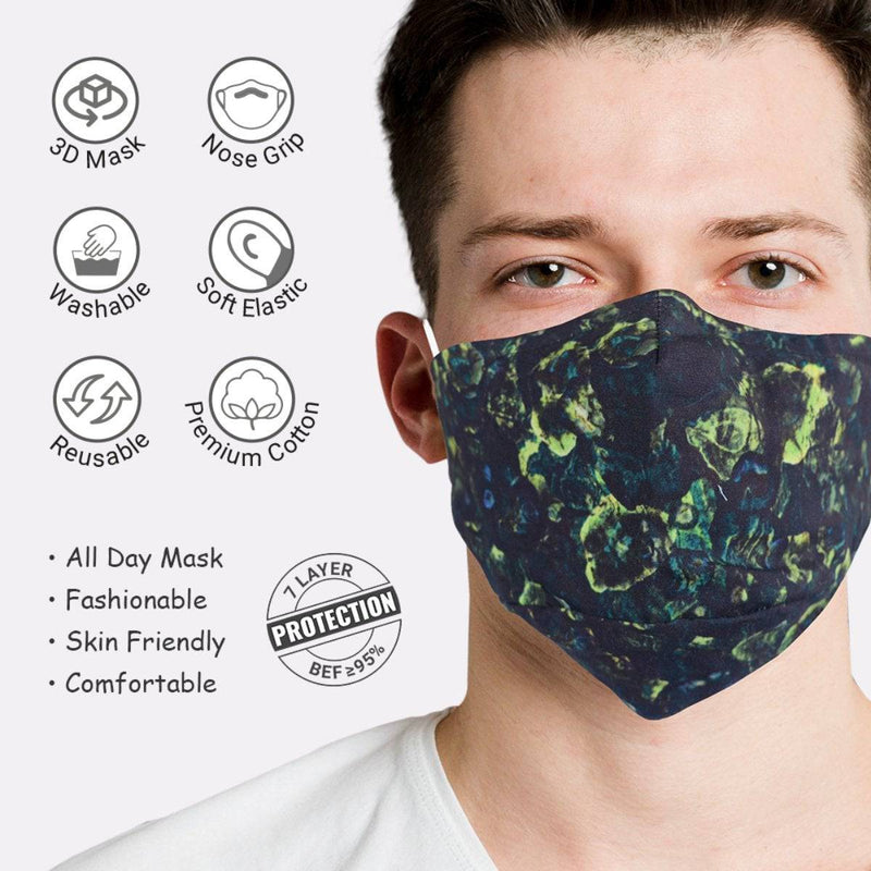 Buy 7Layer Reversible Cotton Mask - Pack Of 3 | Shop Verified Sustainable Products on Brown Living