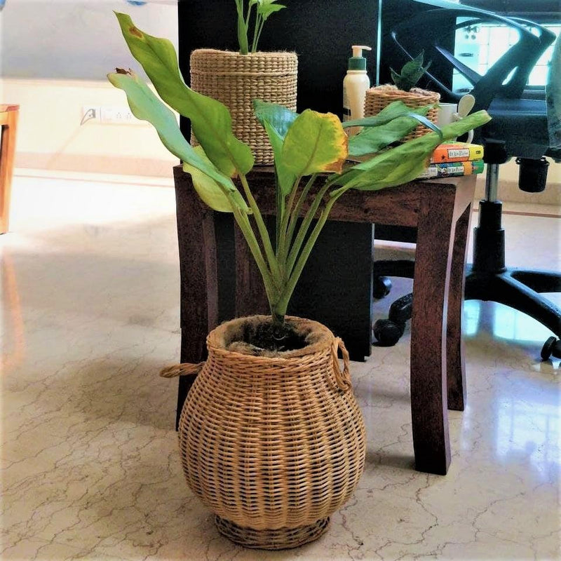 Buy 9" Pot shape Reed Floor Planter | Shop Verified Sustainable Pots & Planters on Brown Living™