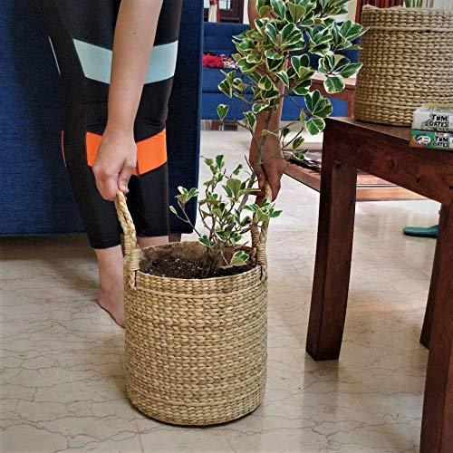 Buy 9" Water Hyacinth Floor Planter | Shop Verified Sustainable Pots & Planters on Brown Living™