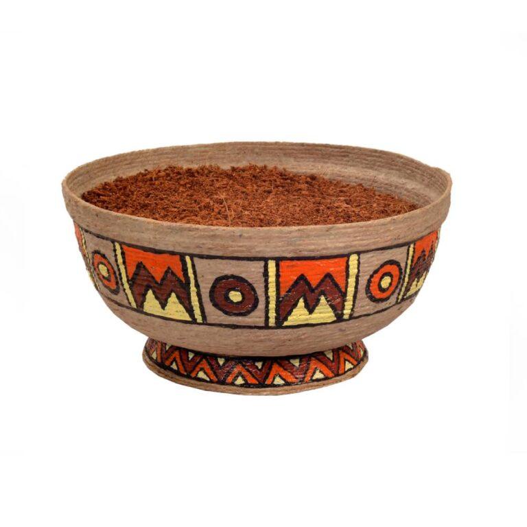 Buy 9.5" Hand-Painted Jute Tabletop Planter | Shop Verified Sustainable Pots & Planters on Brown Living™