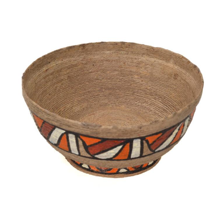 Buy 9.5" Hand-Painted Jute Tabletop Planter | Shop Verified Sustainable Pots & Planters on Brown Living™