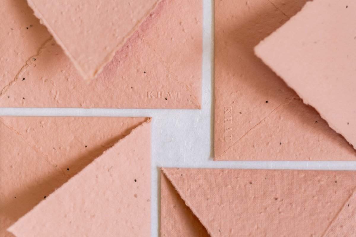 A flower in the mail - Pale Pink - Pack of 5 Plantable Envelopes – Envelopes on Brown Living™. SKU: SR011. Img 3.
