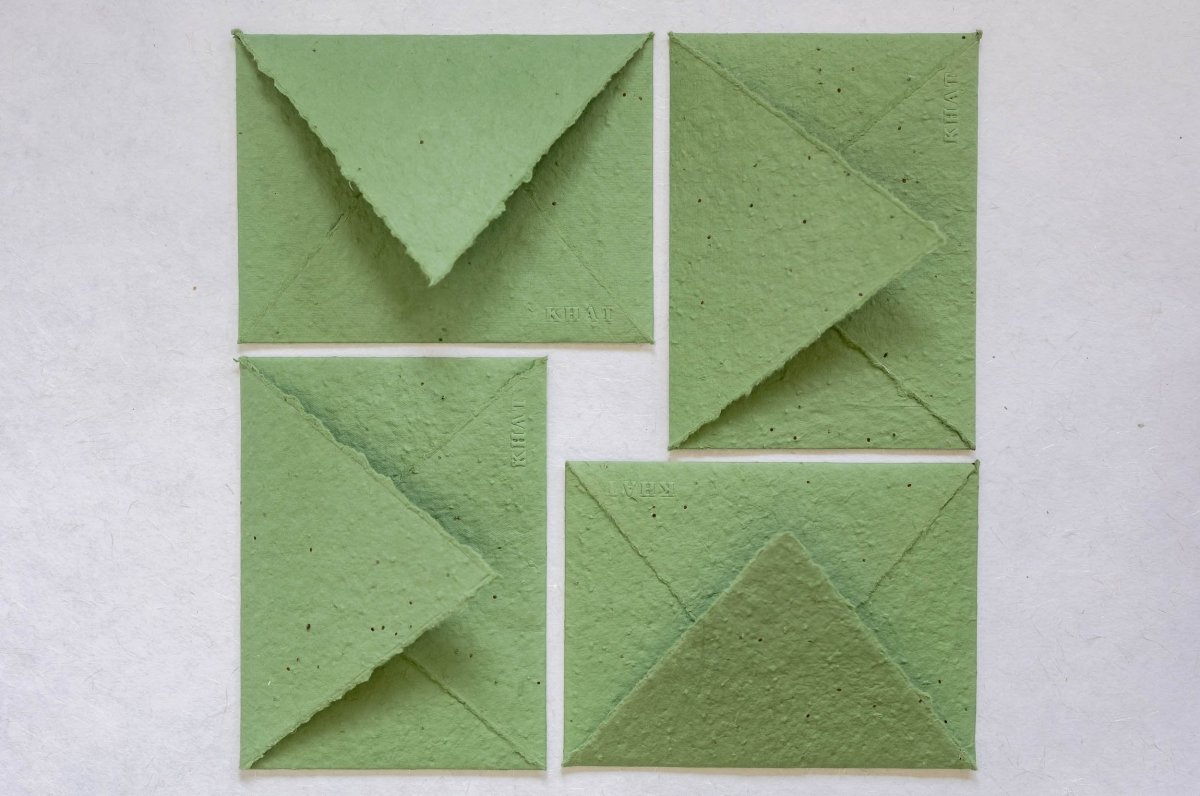 A flower in the mail - Sage Green - Pack of 5 Plantable Envelopes – Envelopes on Brown Living™. SKU: SR0012. Img 2.