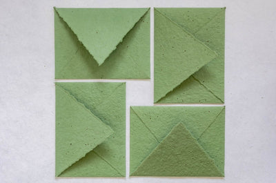 A flower in the mail - Sage Green - Pack of 5 Plantable Envelopes – Envelopes on Brown Living™. SKU: SR0012. Img 2.