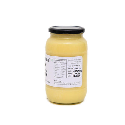 A2 Bilona Ghee - Hand Churned from Curd | 1000 ml | Verified Sustainable by Brown Living™