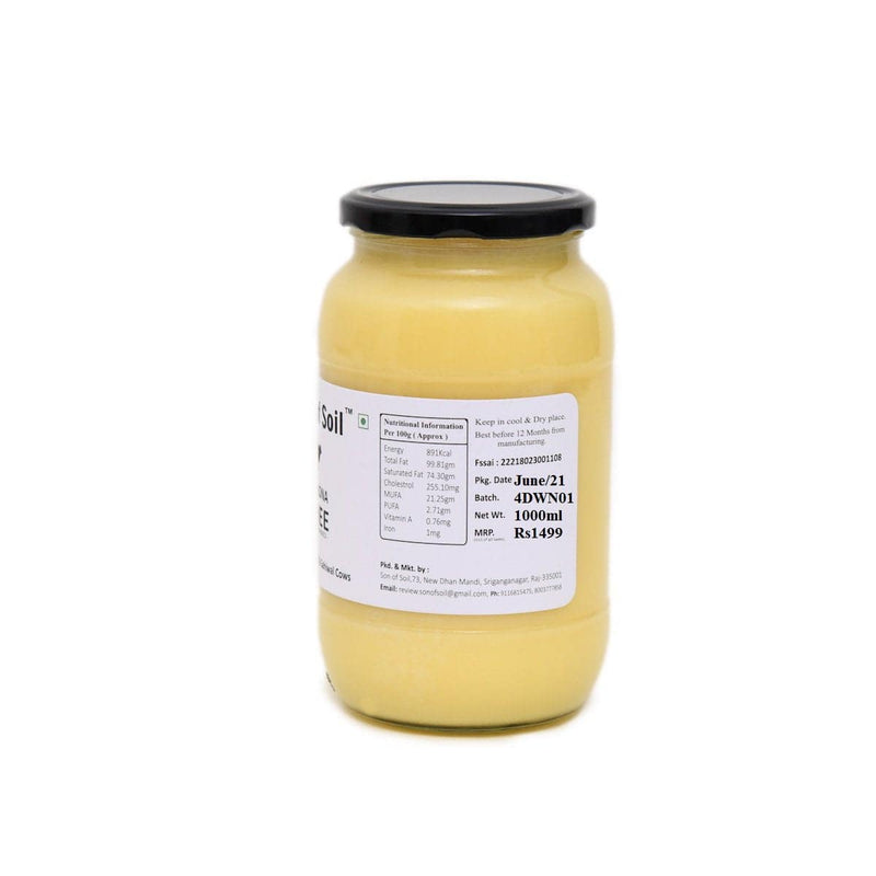 Buy A2 Bilona Ghee - Hand Churned from Curd, 1000 ml | Shop Verified Sustainable Ghee on Brown Living™