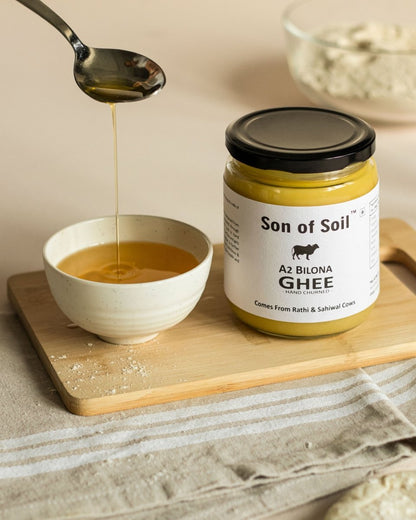 A2 Bilona Ghee - Hand Churned from Curd | 200 ml | Verified Sustainable by Brown Living™