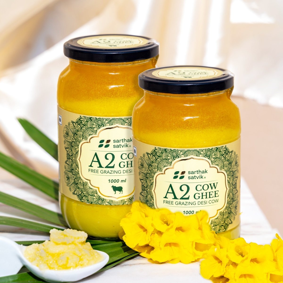 A2 Desi Cow Ghee - 1 Ltr + 1 Ltr | Verified Sustainable by Brown Living™