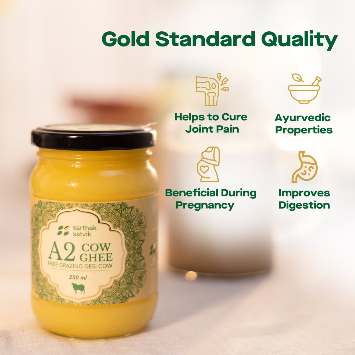 A2 Desi Cow Ghee - 250ml + 250ml | Verified Sustainable by Brown Living™