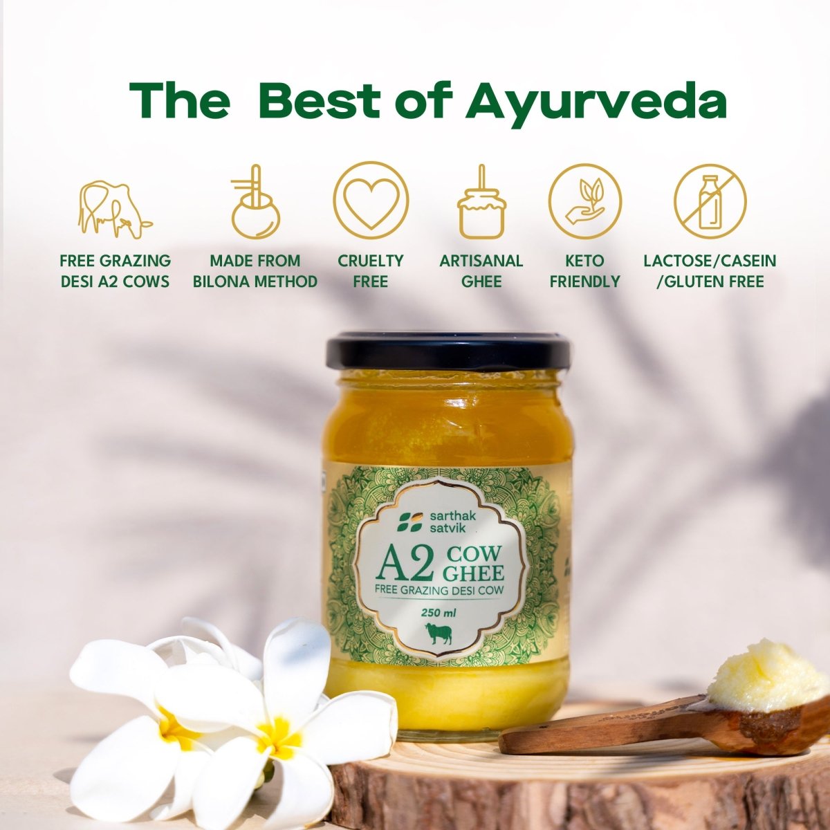 A2 Desi Cow Ghee - 250ml + 250ml | Verified Sustainable by Brown Living™