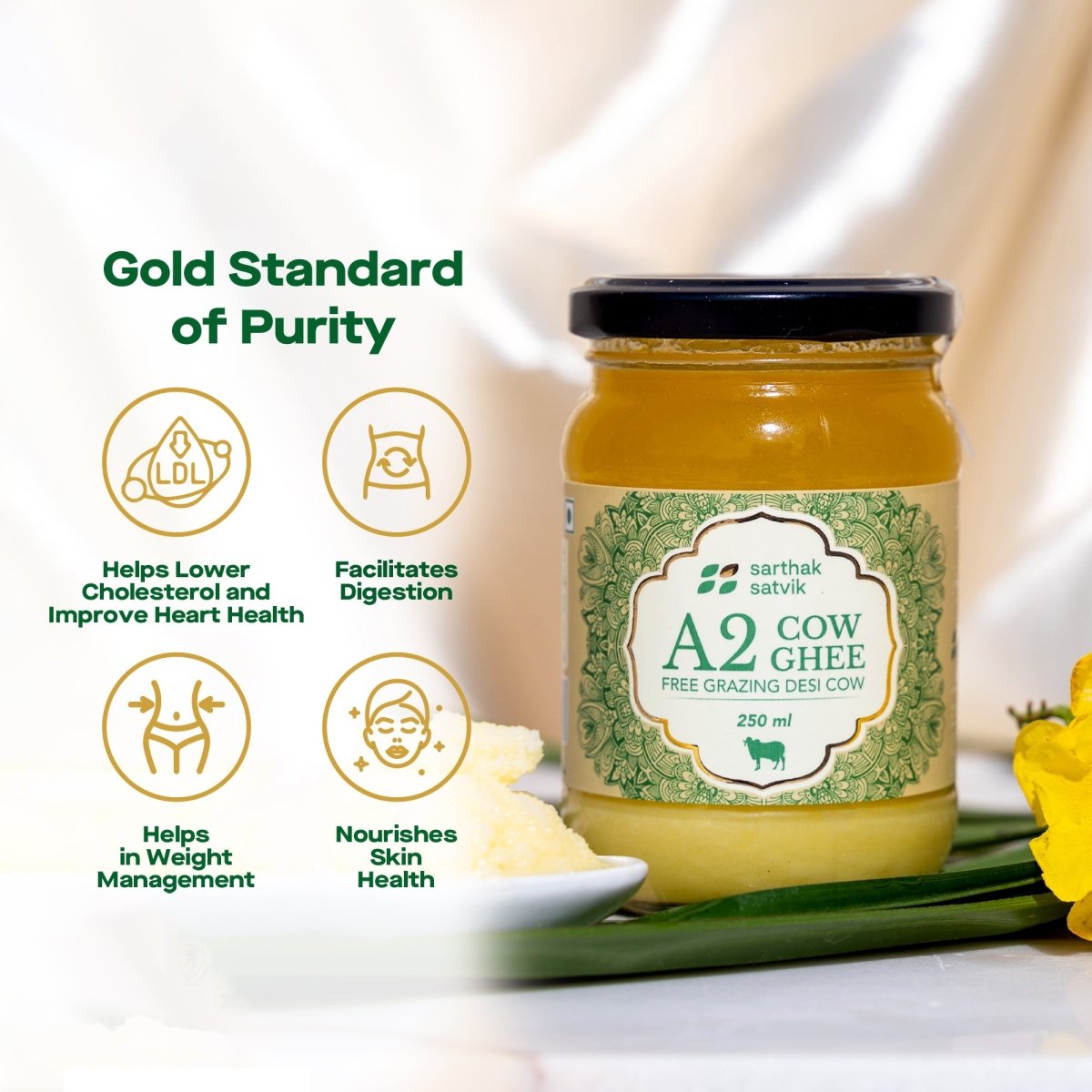 A2 Desi Cow Ghee - 250ml + 250ml | Verified Sustainable by Brown Living™