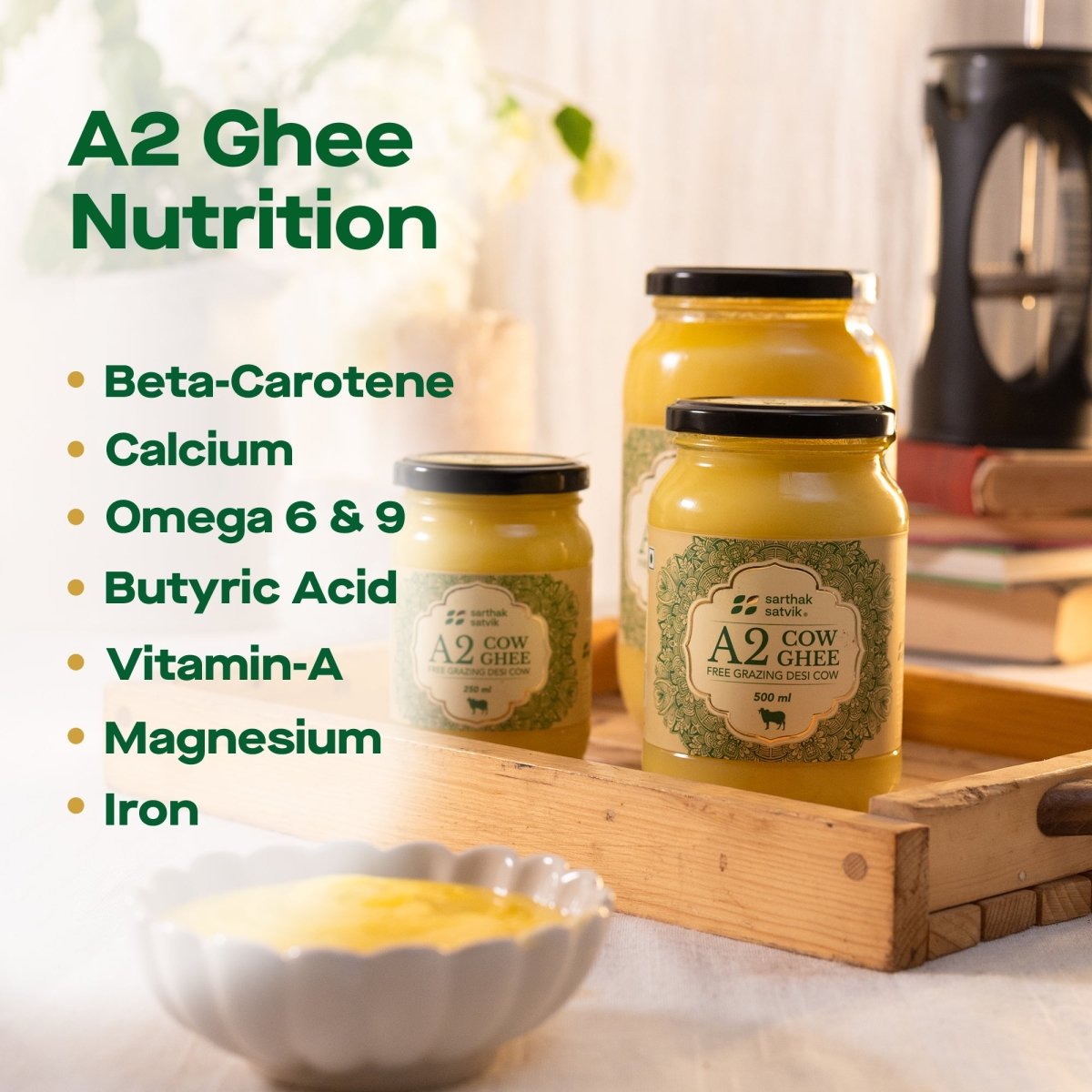 A2 Desi Cow Ghee - 500 ml + 500 ml | Verified Sustainable by Brown Living™