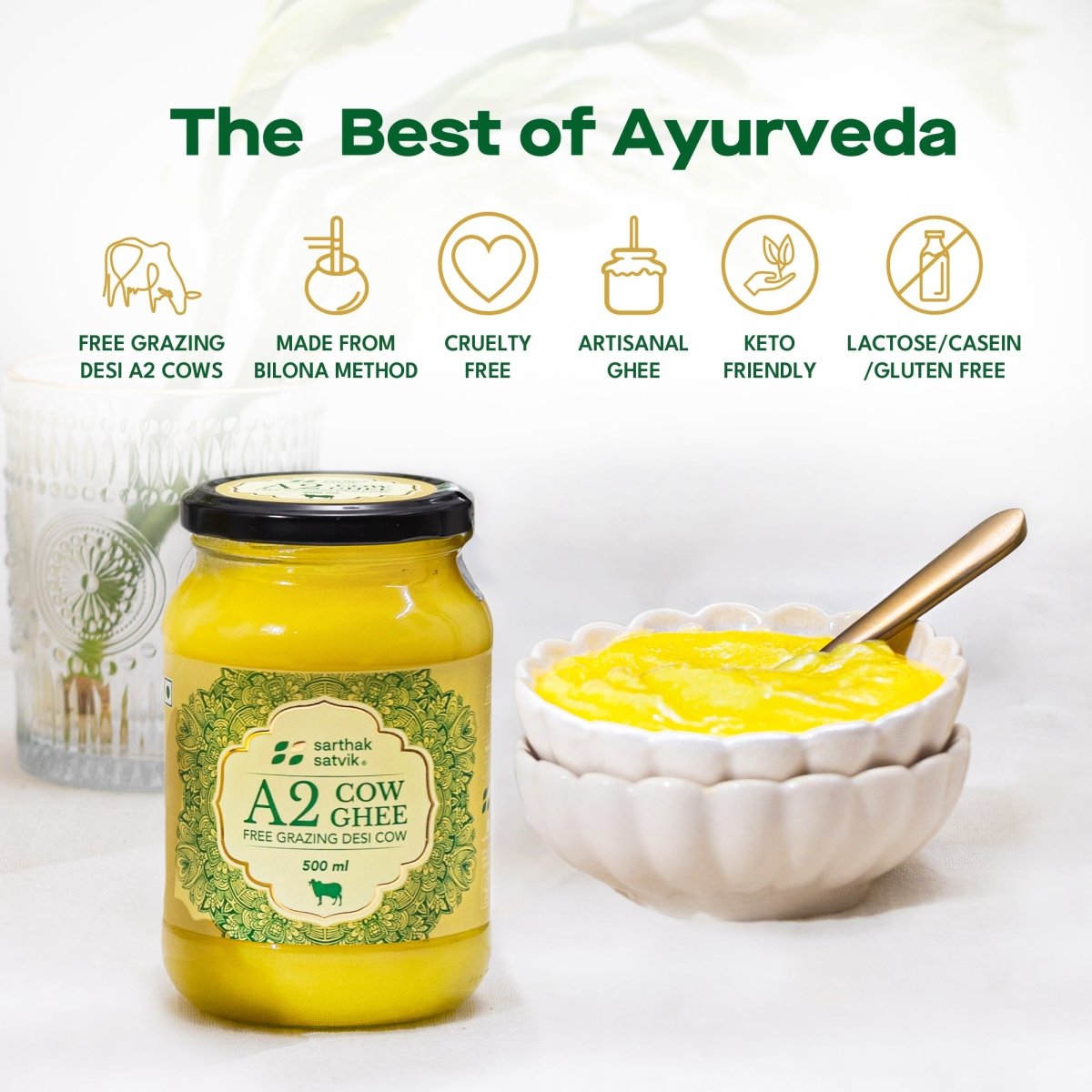 A2 Desi Cow Ghee - 500 ml + 500 ml | Verified Sustainable by Brown Living™