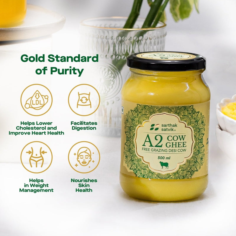 Buy A2 Desi Cow Ghee - 500ml | Bilona Method | Shop Verified Sustainable Products on Brown Living