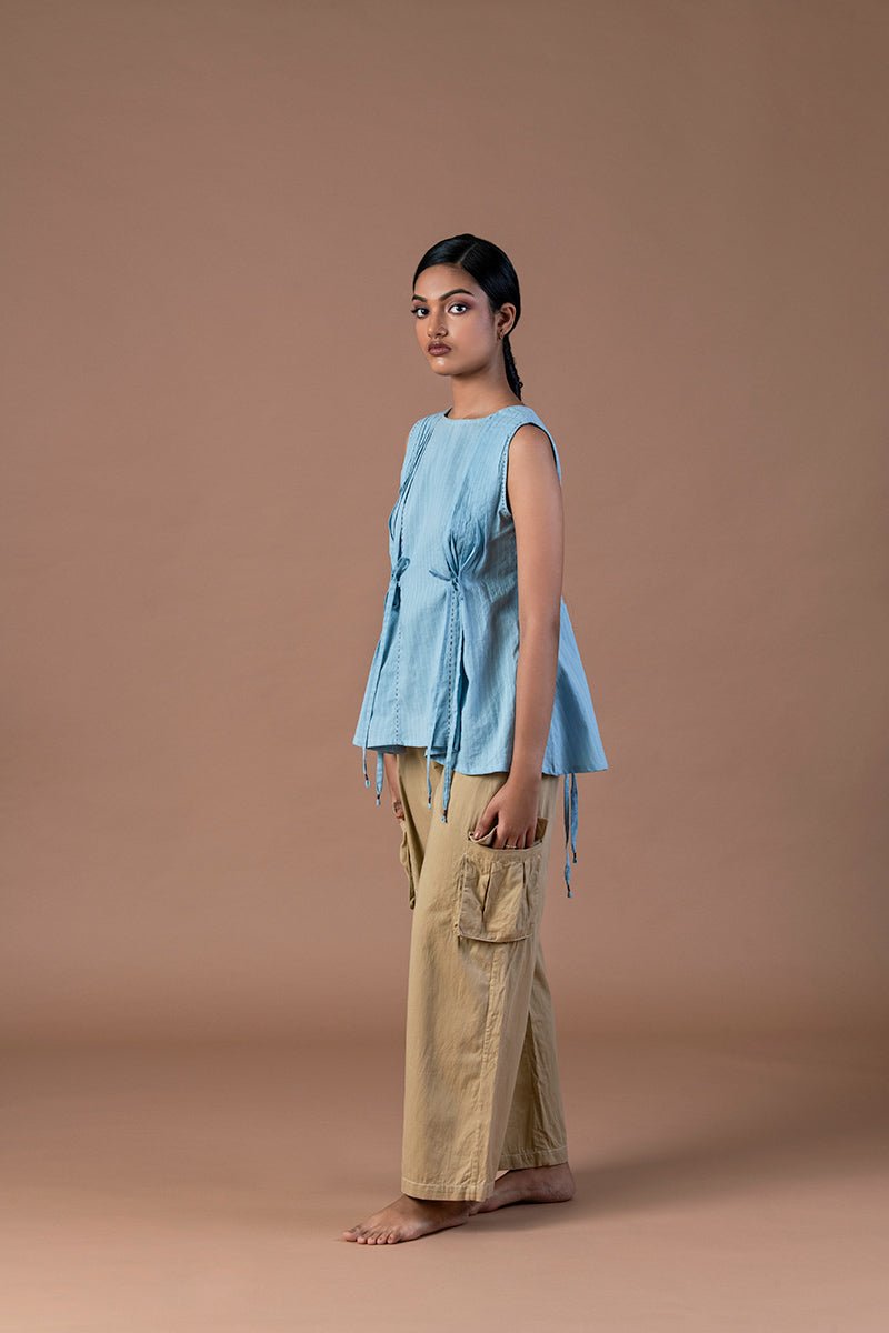 Buy Aasmani Pleated Organic Cotton Top | Shop Verified Sustainable Products on Brown Living