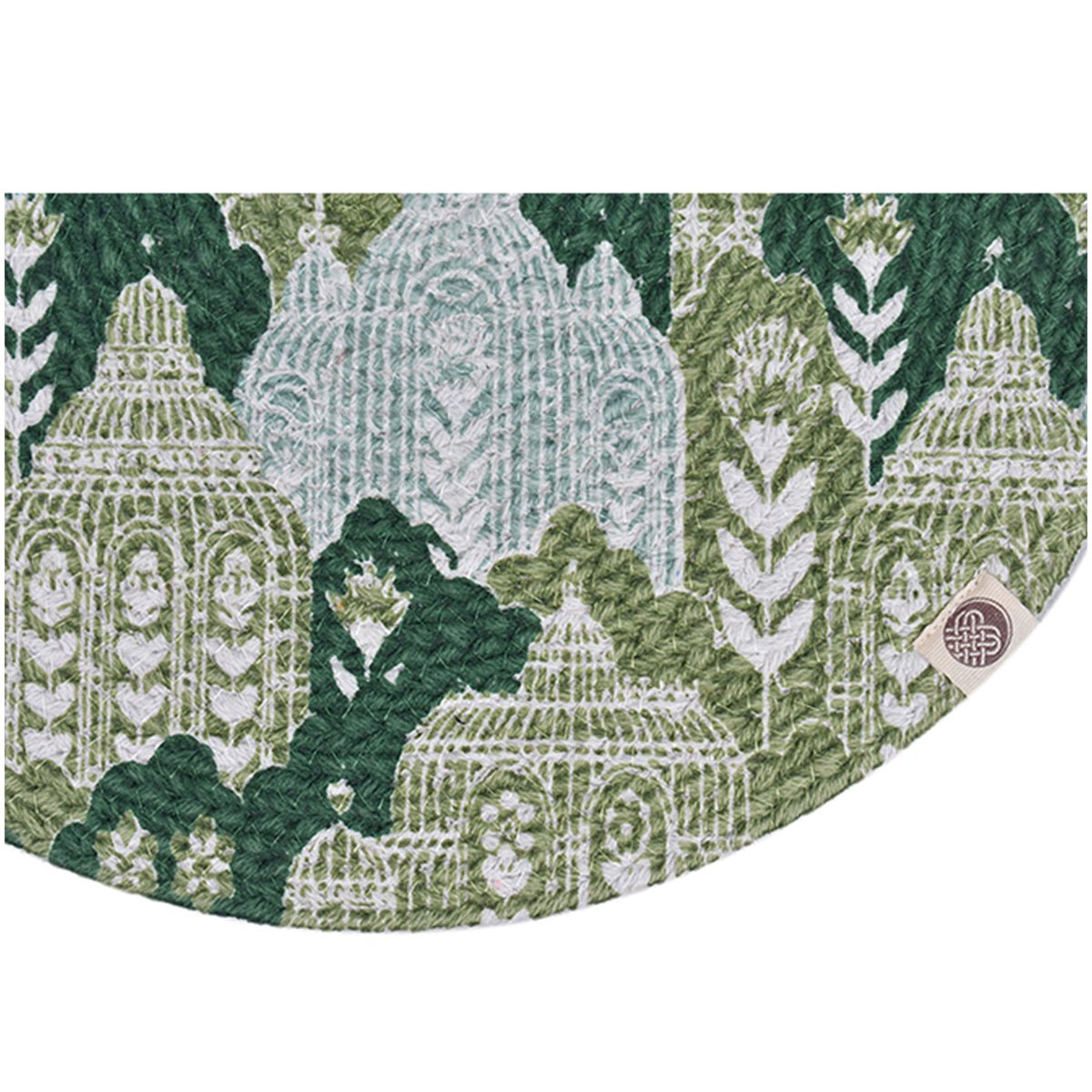 Abstract Green Round Mat - Set of 2 | Verified Sustainable by Brown Living™