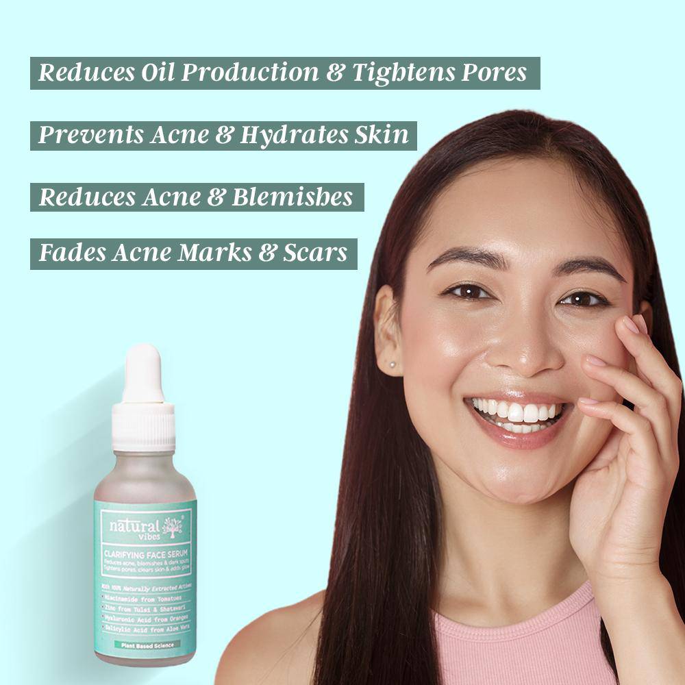 Acne Clarifying Face Serum 30 ml – Face Serum by Natural Vibes available on Brown Living™. . SKU: 063 - 15778 - NV_clarifying_serum_30ml. Img 2.