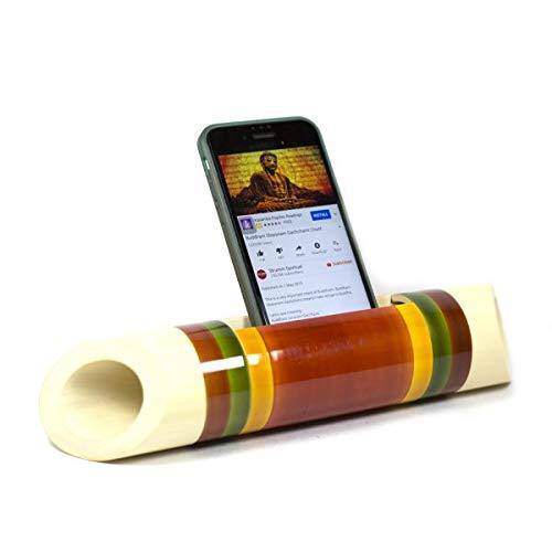 Buy Acoustic Amplifier and Mobile decking Station | Handcrafted in Channapatna - Wedge Cut - Color Bands | Shop Verified Sustainable Products on Brown Living