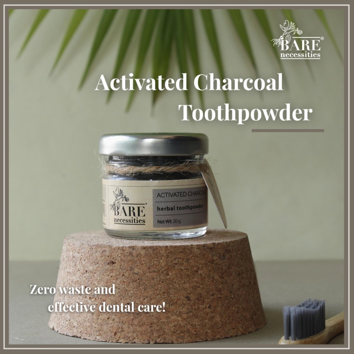 Activated Charcoal Tooth Powder | For Stain Removal & Teeth Whitening - 20g | Verified Sustainable by Brown Living™