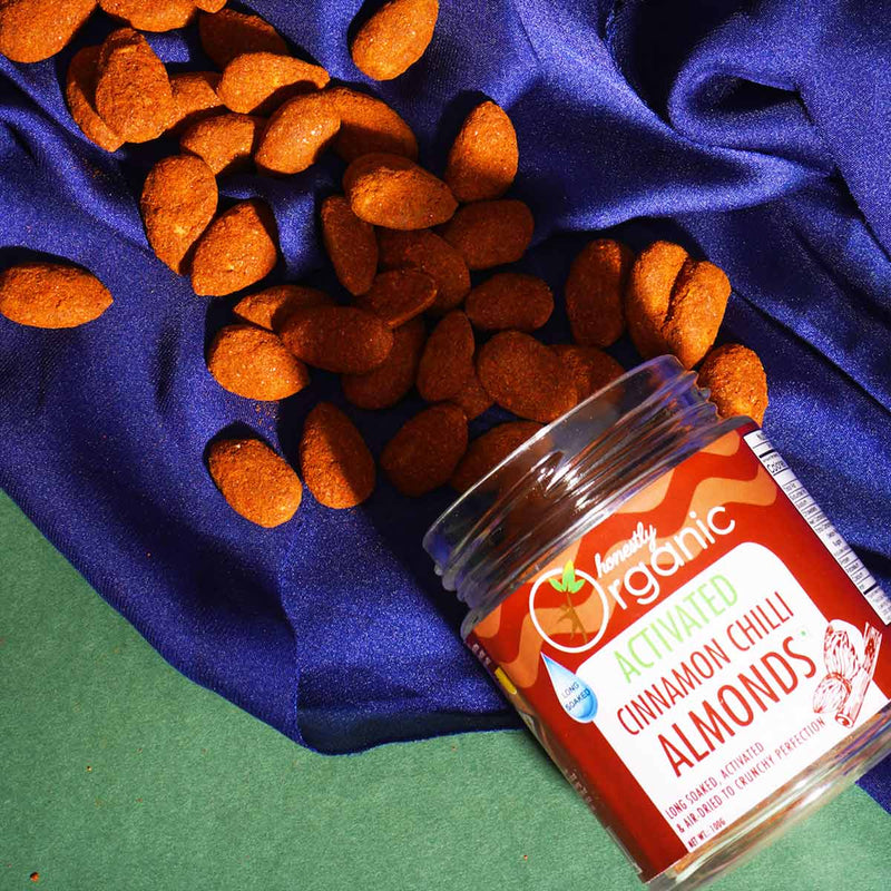 Buy Activated / Sprouted Crunchy Cinnamon Chilli Almonds- 100g (Pack of 2) | Shop Verified Sustainable Dried Fruits, Nuts & Seeds on Brown Living™