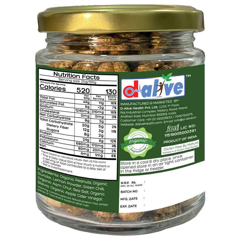 Buy Fresh Activated / Sprouted Lime & Chilli Peanuts- 100g (Pack of 2) | Shop Verified Sustainable Dried Fruits, Nuts & Seeds on Brown Living™