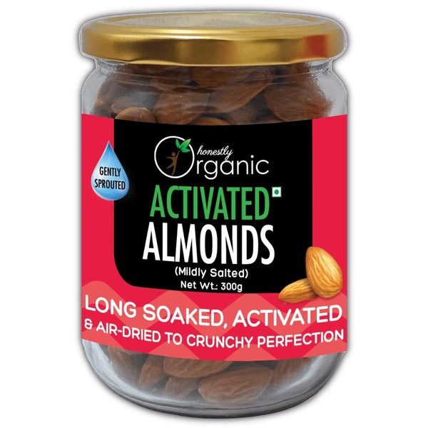 Buy Activated / Sprouted Organic Almonds - Mildly Salted- 300g | USDA Organic Certified | Long Soaked & Air Dried to Crunchy Perfection | Shop Verified Sustainable Products on Brown Living