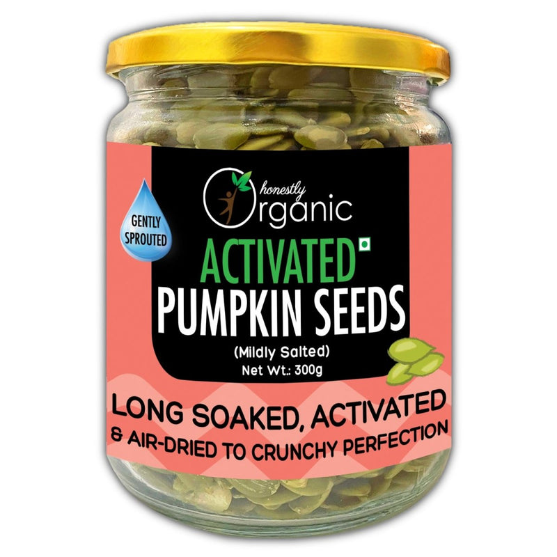 Buy Activated / Sprouted Organic Pumpkin Seeds- Mildly Salted- 300g | Shop Verified Sustainable Dried Fruits, Nuts & Seeds on Brown Living™