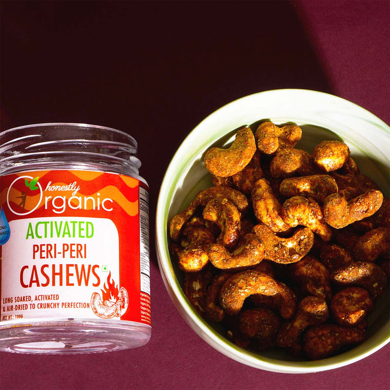 Buy Activated / Sprouted Peri Peri Cashews |100% Natural & Fresh | Long Soaked & Air Dried to Crunchy Perfection | 100g (Pack of 2) | Shop Verified Sustainable Products on Brown Living