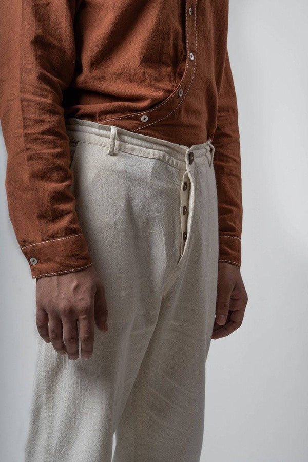 Buy Handwoven Adjustable Hem Cotton Pant | Shop Verified Sustainable Mens Pants on Brown Living™