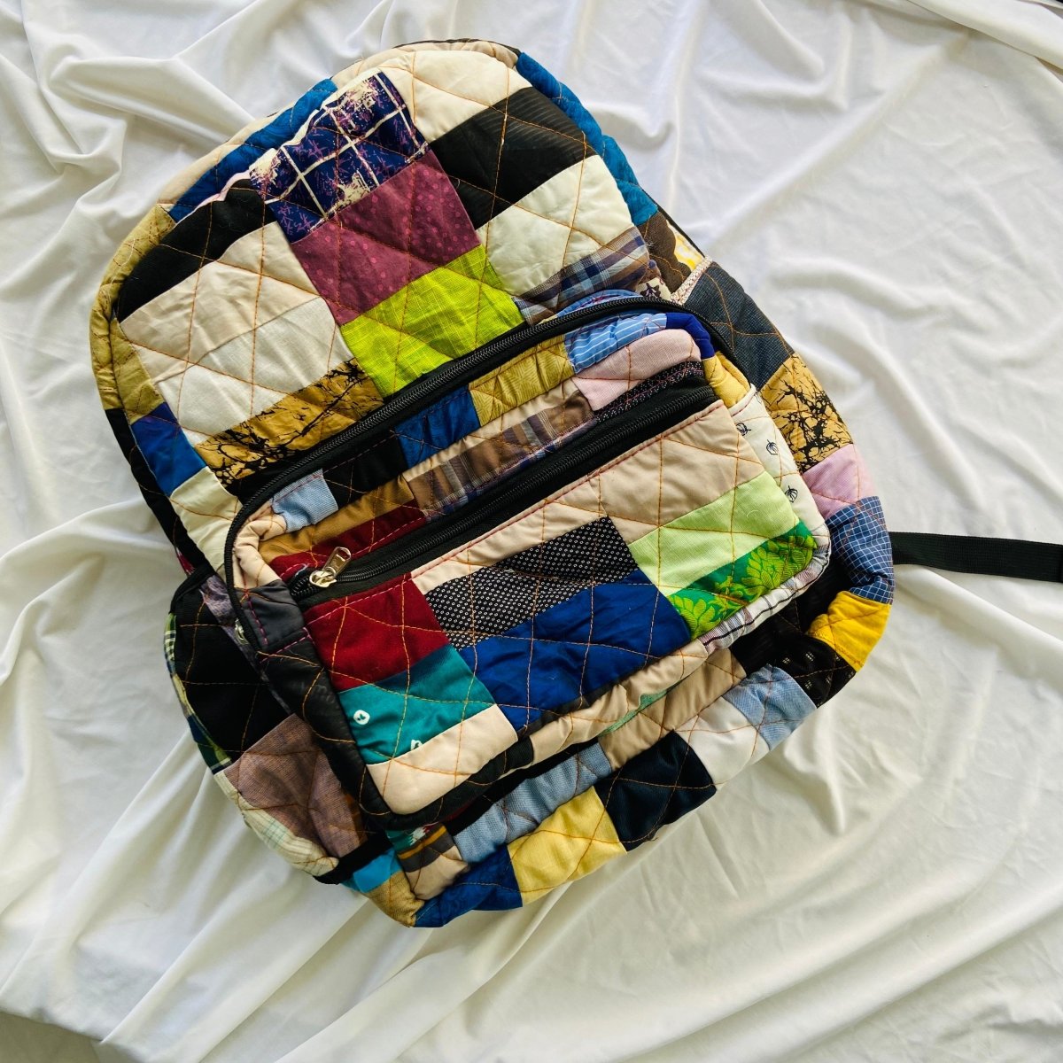 Adult Backpack/ Day Bag From Fabric Blocks | Verified Sustainable by Brown Living™