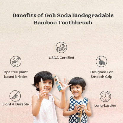 Adults And Kids Bamboo Toothbrush Combo - Pack of 2 | Verified Sustainable by Brown Living™