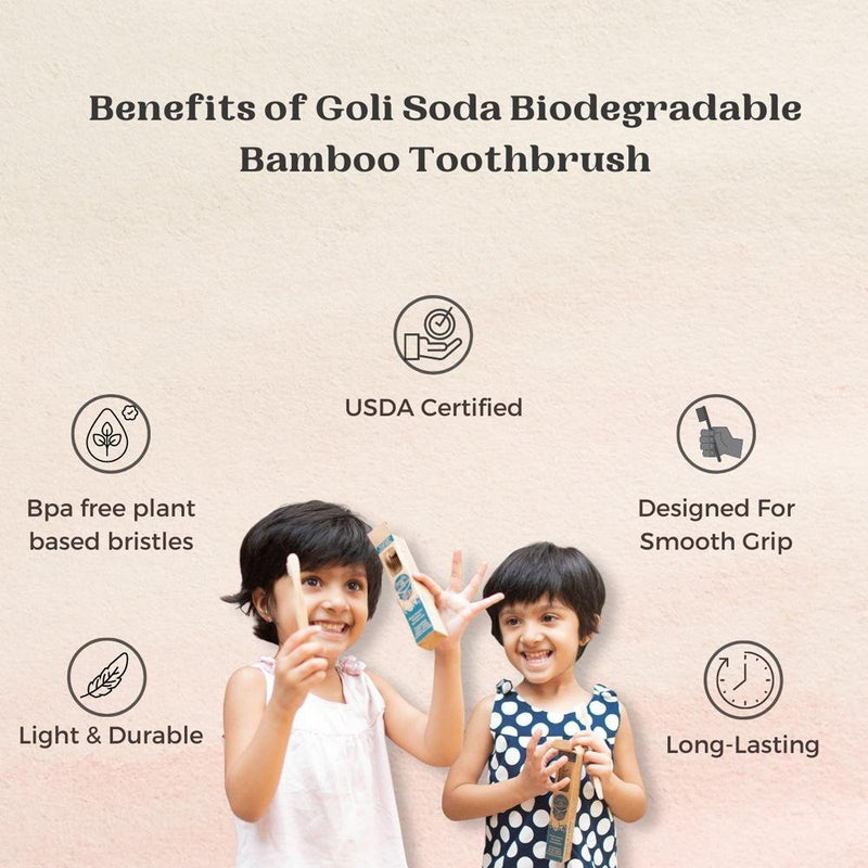 Buy Adults And Kids Bamboo Toothbrush Combo - Pack of 2 | Shop Verified Sustainable Tooth Brush on Brown Living™