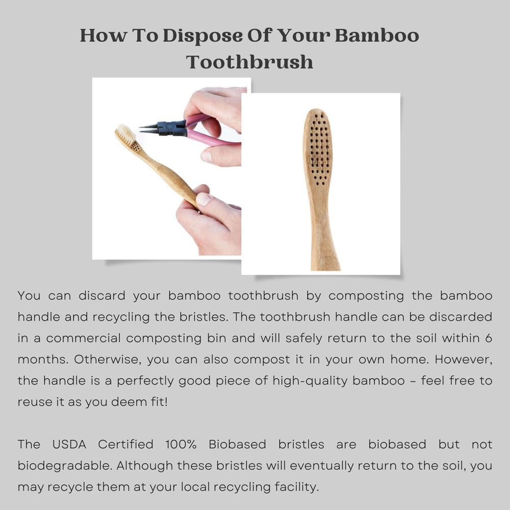 Adults And Kids Bamboo Toothbrush Combo - Pack of 2 | Verified Sustainable by Brown Living™