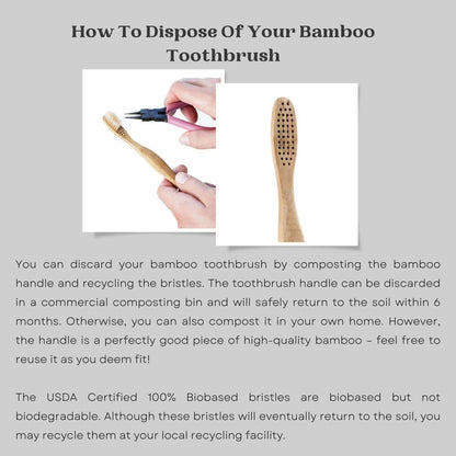 Adults And Kids Bamboo Toothbrush Combo - Pack of 2 | Verified Sustainable by Brown Living™