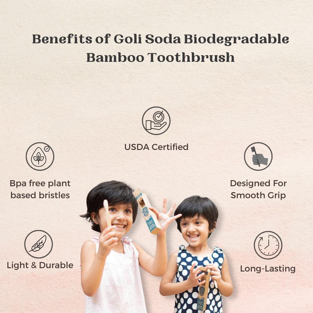 Adults And Kids Bamboo Toothbrush Combo - Pack of 3 | Verified Sustainable by Brown Living™