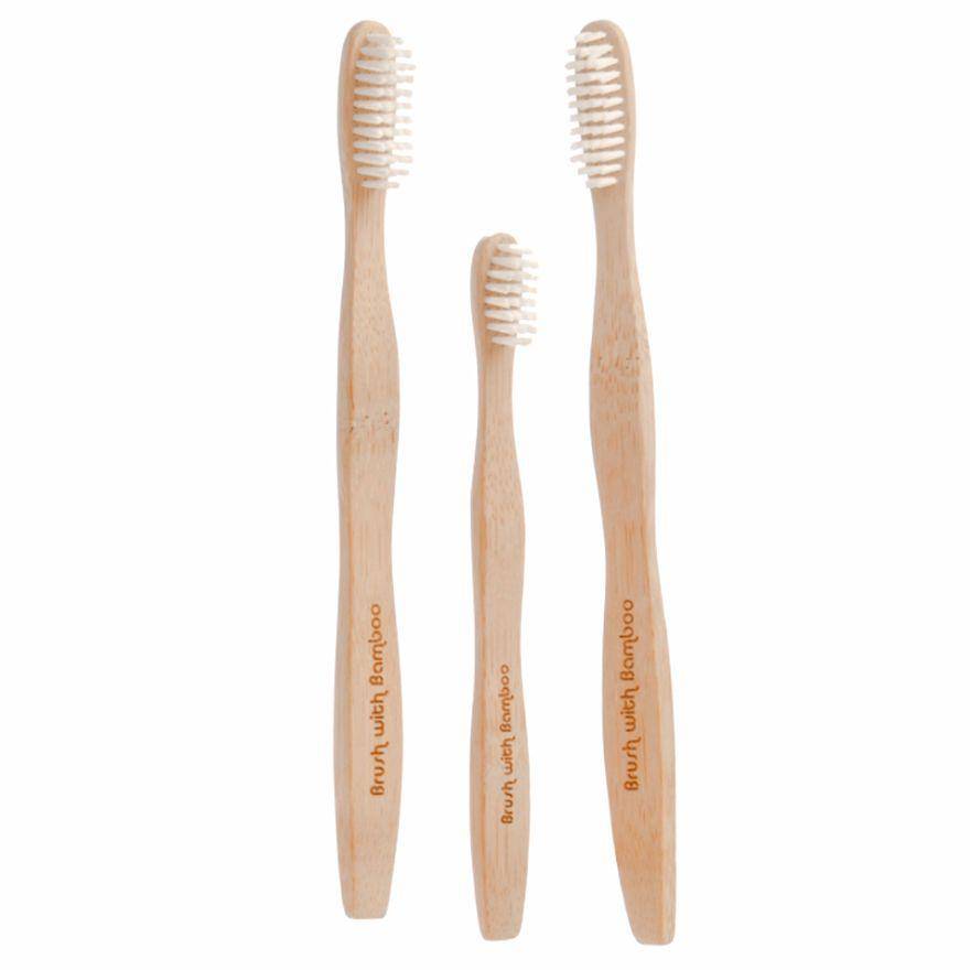 Adults And Kids Bamboo Toothbrush Combo - Pack of 3 | Verified Sustainable by Brown Living™