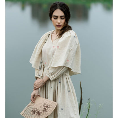 Advaita Dress - Off White | Verified Sustainable by Brown Living™