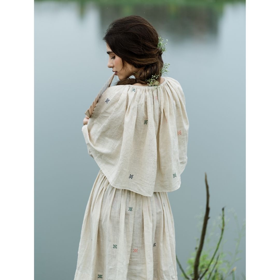 Advaita Dress - Off White | Verified Sustainable by Brown Living™