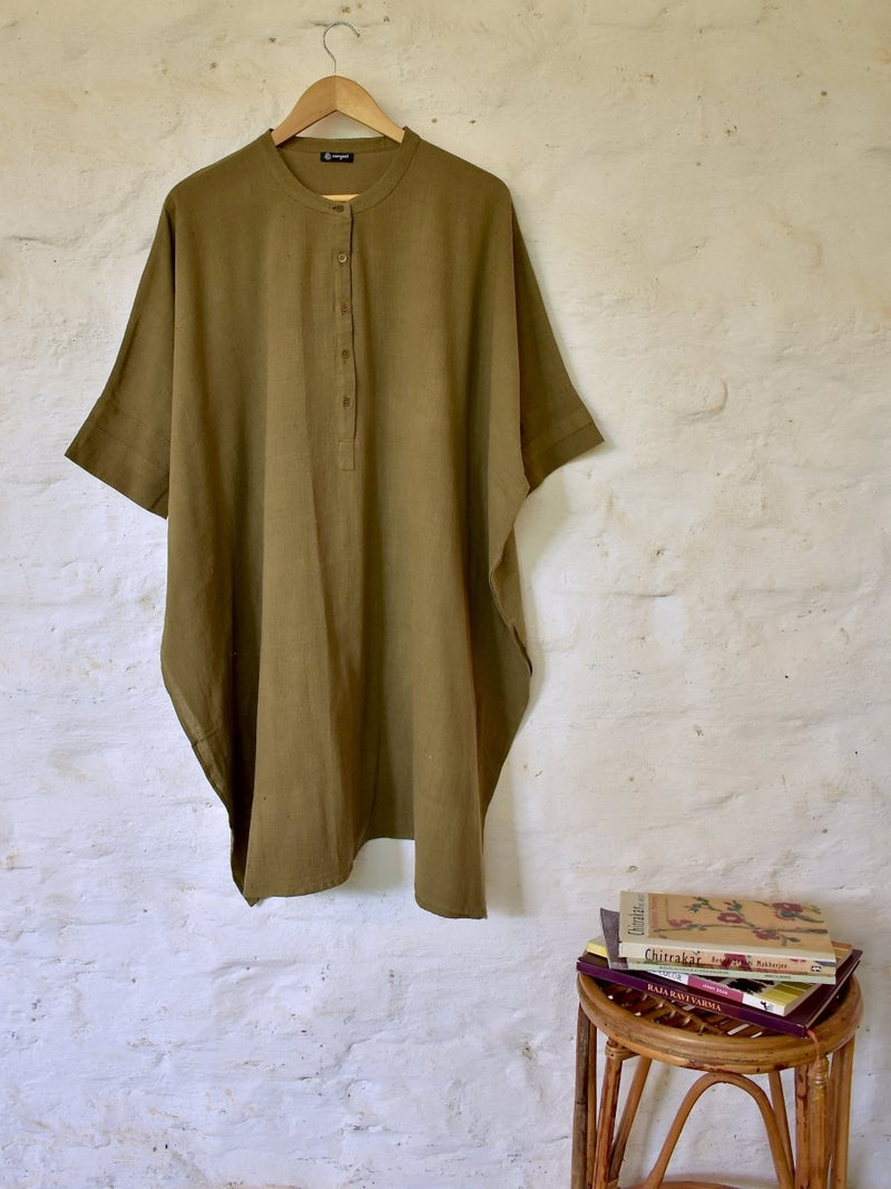 Afsana- 100% Pure Khadi Kaftan | Verified Sustainable Womens Dress on Brown Living™