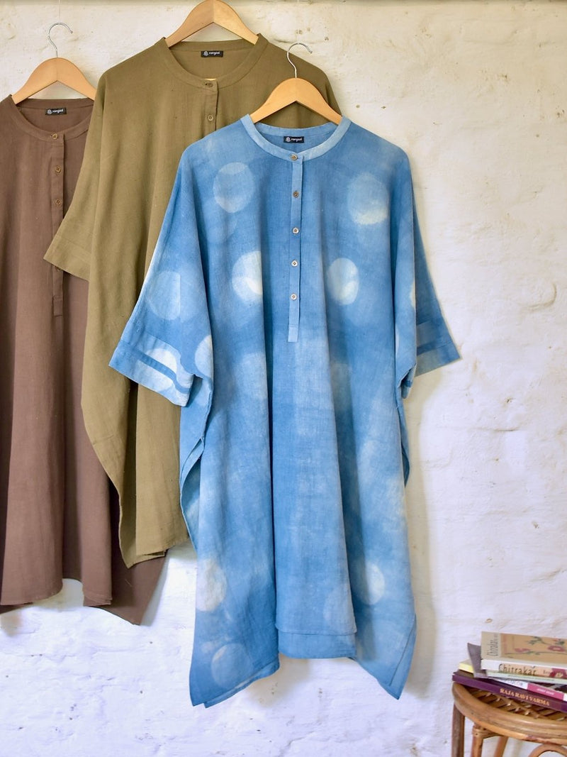Afsana- 100% Pure Khadi Kaftan | Verified Sustainable Womens Dress on Brown Living™