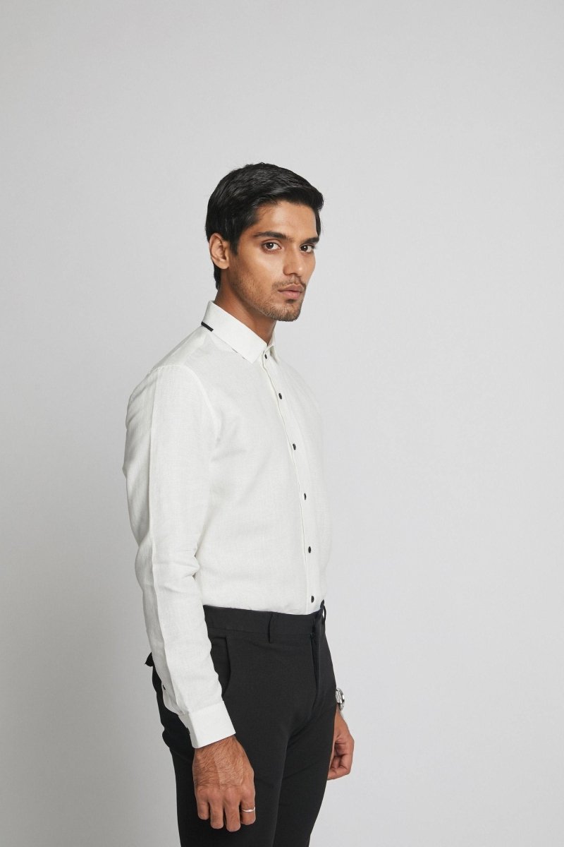 Buy Aglow High Collar Shirt White | Shop Verified Sustainable Products on Brown Living