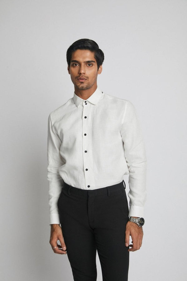 Buy Aglow High Collar Shirt White | Shop Verified Sustainable Mens Shirt on Brown Living™