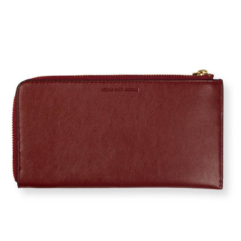 Buy Alba Sleek Wallet - Maroon (Cactus Leather) | Shop Verified Sustainable Womens Wallet on Brown Living™
