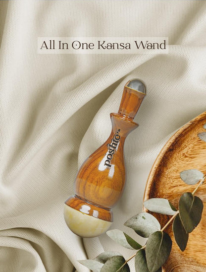 All - In - One Kansa Wand | Improved Product Absorption, Blood Circulation, pH Balance, Lymphatic Drainage, Skin Elasticity, Stress Reliving | Verified Sustainable by Brown Living™