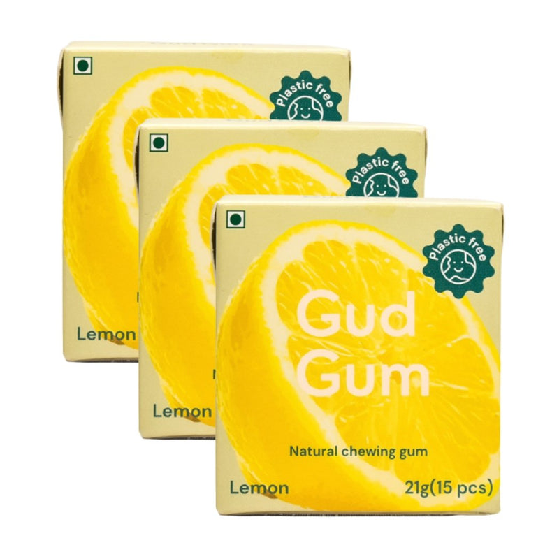 Buy All Natural Chewing Gums - Lemon | 21g x 3 | Pack of 3  (Each pack contains 15 chewing gums) | Shop Verified Sustainable Products on Brown Living