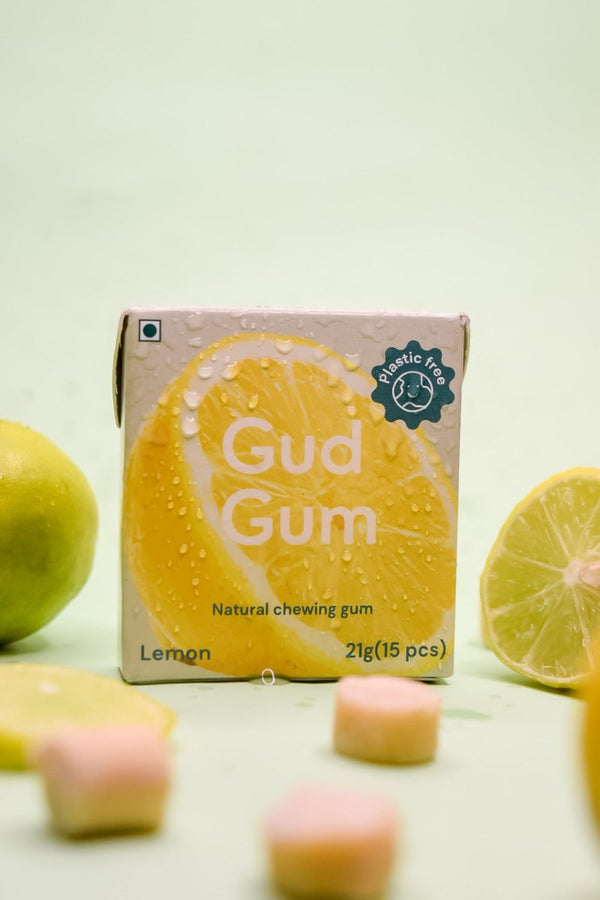 Buy All Natural Chewing Gums - Lemon | 21g x 3 | Pack of 3  (Each pack contains 15 chewing gums) | Shop Verified Sustainable Confectionaries on Brown Living™