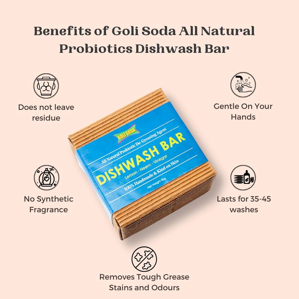 All Natural Probiotic De Greasing Agent Dishwash Bar | Verified Sustainable by Brown Living™