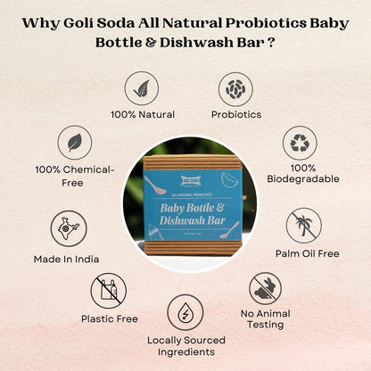 All Natural Probiotics Baby Bottle & Dishwash Bar | Verified Sustainable by Brown Living™