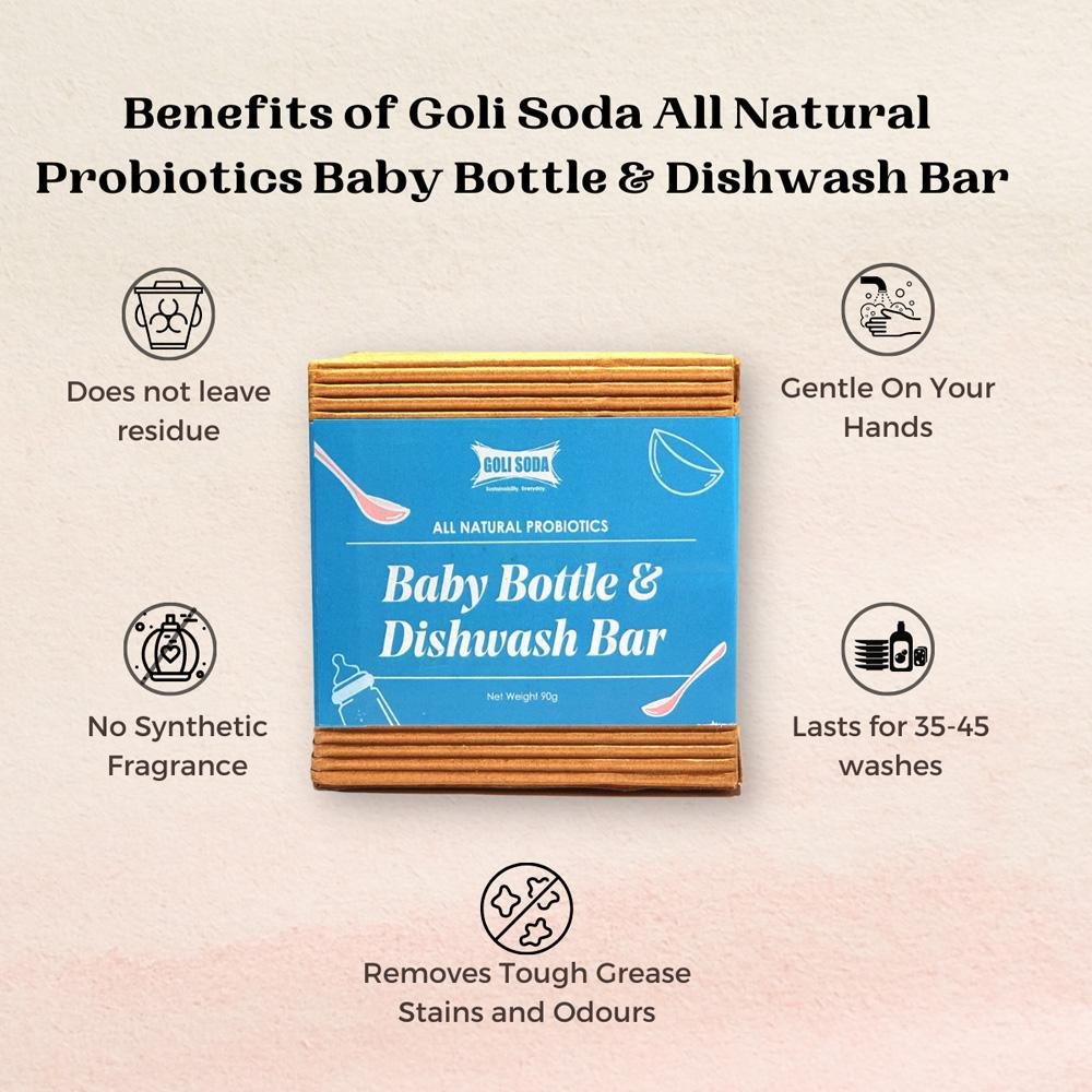 All Natural Probiotics Baby Bottle & Dishwash Bar | Verified Sustainable by Brown Living™