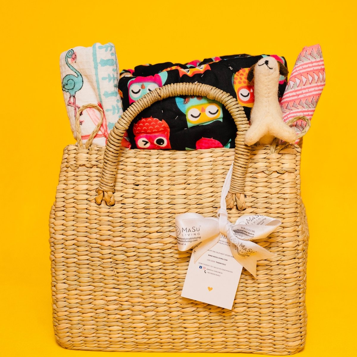 Aloka Baby Hamper Owls and Flamingos | Verified Sustainable by Brown Living™